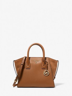 Bolsa Satchel Michael Kors Avril Small Couro Marrom | 206471-PJN