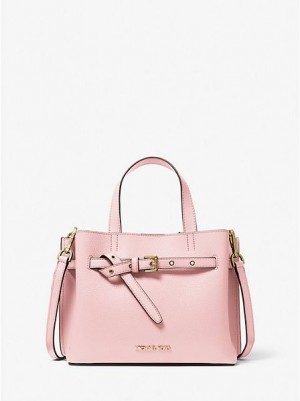 Bolsa Satchel Michael Kors Emilia Small Pebbled Couro Rosa | 587014-TKQ