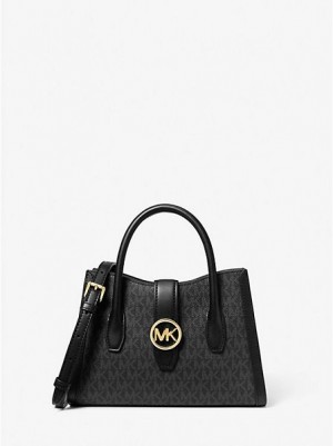 Bolsa Satchel Michael Kors Gabby Small Logo Pretas | 348691-EDX