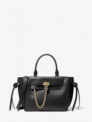 Bolsa Satchel Michael Kors Hamilton Legacy Small Couro Belted Pretas | 235976-VCT