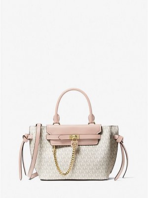 Bolsa Satchel Michael Kors Hamilton Legacy Small Logo Belted Luz Amarelas Rosa | 385194-YSP