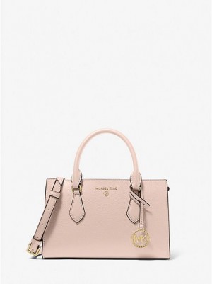 Bolsa Satchel Michael Kors Valerie Small Pebbled Couro Rosa | 072984-UKG