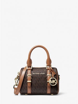 Bolsas Crossbody Michael Kors Bedford Legacy Extra-small Logo Duffle Marrom | 635781-ABP