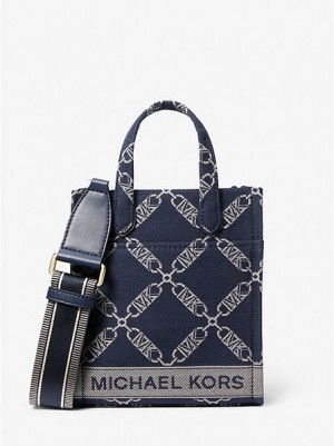 Bolsas Crossbody Michael Kors Gigi Extra-small Empire Logo Jacquard Azul Marinho Multicoloridas | 286795-PHU