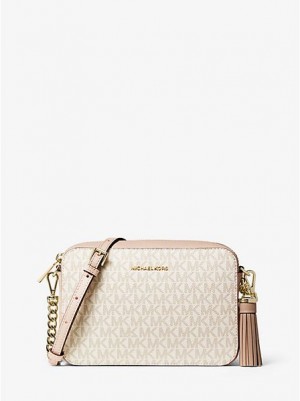 Bolsas Crossbody Michael Kors Ginny Medium Logo Luz Amarelas Rosa | 534982-JNW