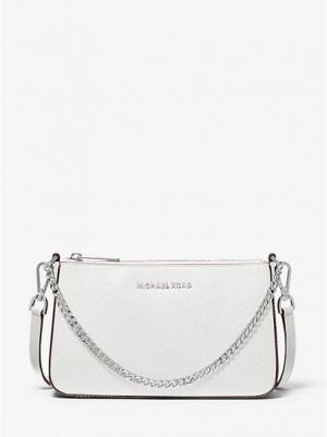 Bolsas Crossbody Michael Kors Jet Set Medium Saffiano Couro Branco | 069317-QNO