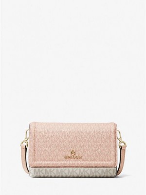 Bolsas Crossbody Michael Kors Jet Set Small Two-tone Logo Smartphone Multicoloridas | 135698-TIW