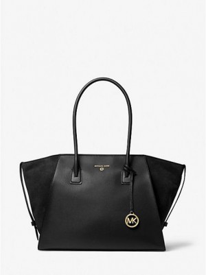 Bolsas Tote Michael Kors Avril Extra-large Couro Pretas | 234078-CLA