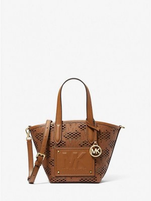 Bolsas Tote Michael Kors Kimber Small 2-in-1 Perforated And Embossed Faux Couro Marrom | 584319-HUD