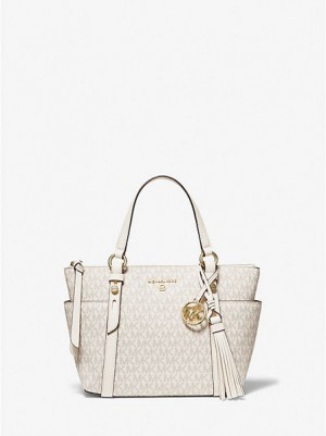 Bolsas Tote Michael Kors Sullivan Small Logo Creme | 478325-UHS