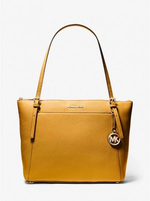 Bolsas Tote Michael Kors Voyager Large Pebbled Couro Amarelas | 746835-QBF