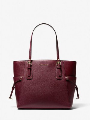 Bolsas Tote Michael Kors Voyager Small Pebbled Couro Bordeaux | 763541-MPN