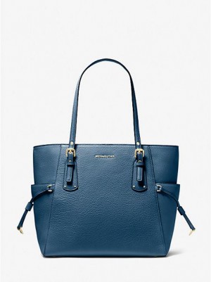 Bolsas Tote Michael Kors Voyager Small Pebbled Couro Azuis | 198327-YIB