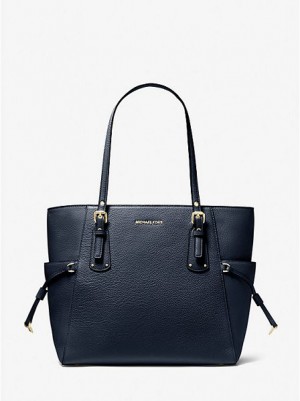 Bolsas Tote Michael Kors Voyager Small Pebbled Couro Azul Marinho | 416239-SKY