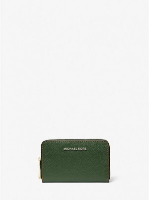 Carteiras Michael Kors Small Pebbled Couro Verdes | 709352-QJV