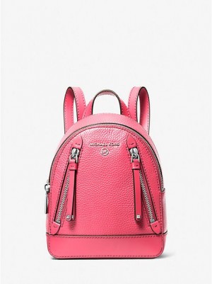 Mochila Michael Kors Brooklyn Extra-small Pebbled Couro Rosa | 728045-HFS