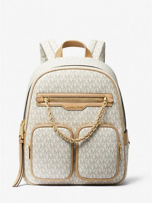 Mochila Michael Kors Elliot Medium Logo Marrom | 830649-YEK