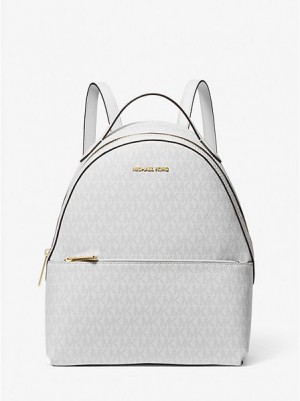 Mochila Michael Kors Sheila Medium Logo Branco | 873456-LCY