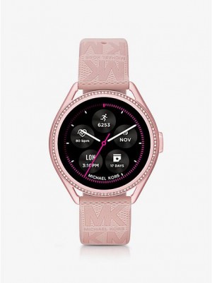 Relógios Michael Kors Access Gen 5e Mkgo And Logo Rubber Smart Rosa | 709146-KOD