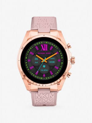 Relógios Michael Kors Gen 6 Bradshaw And Logo Silicone Smart Rosa Douradas | 924765-IEJ