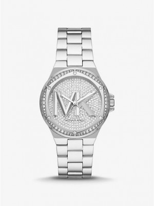 Relógios Michael Kors Lennox Pave Logo Prateadas | 418930-CKQ