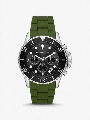 Relógios Michael Kors Oversized Everest And Silicone Prateadas | 085621-ZRW