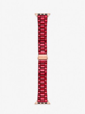 Relógios Michael Kors Red-coated Stainless Steel Alças For Apple Vermelhas | 934568-CYJ