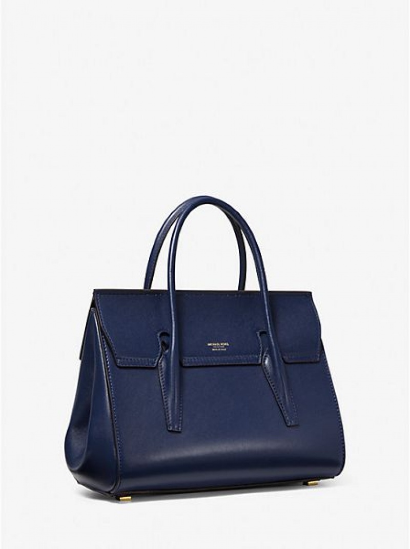 Bolsa Satchel Michael Kors Campbell Medium Couro Azul Marinho | 817950-BQP