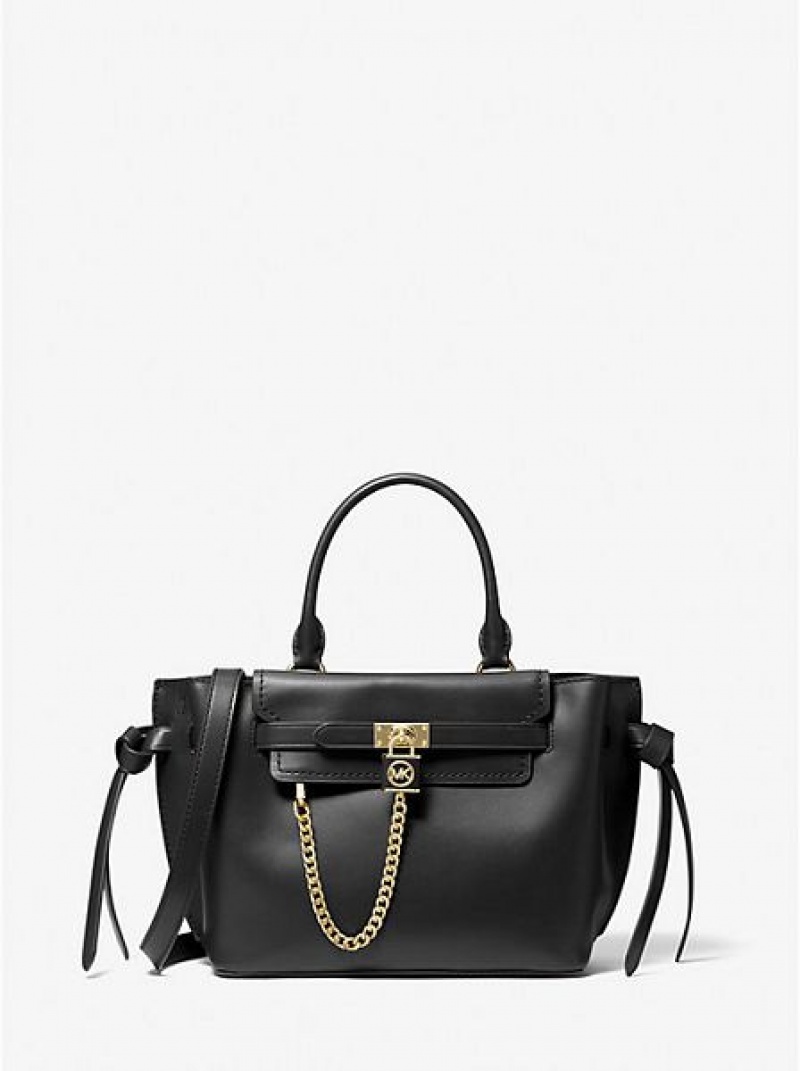 Bolsa Satchel Michael Kors Hamilton Legacy Small Couro Belted Pretas | 516380-ETB