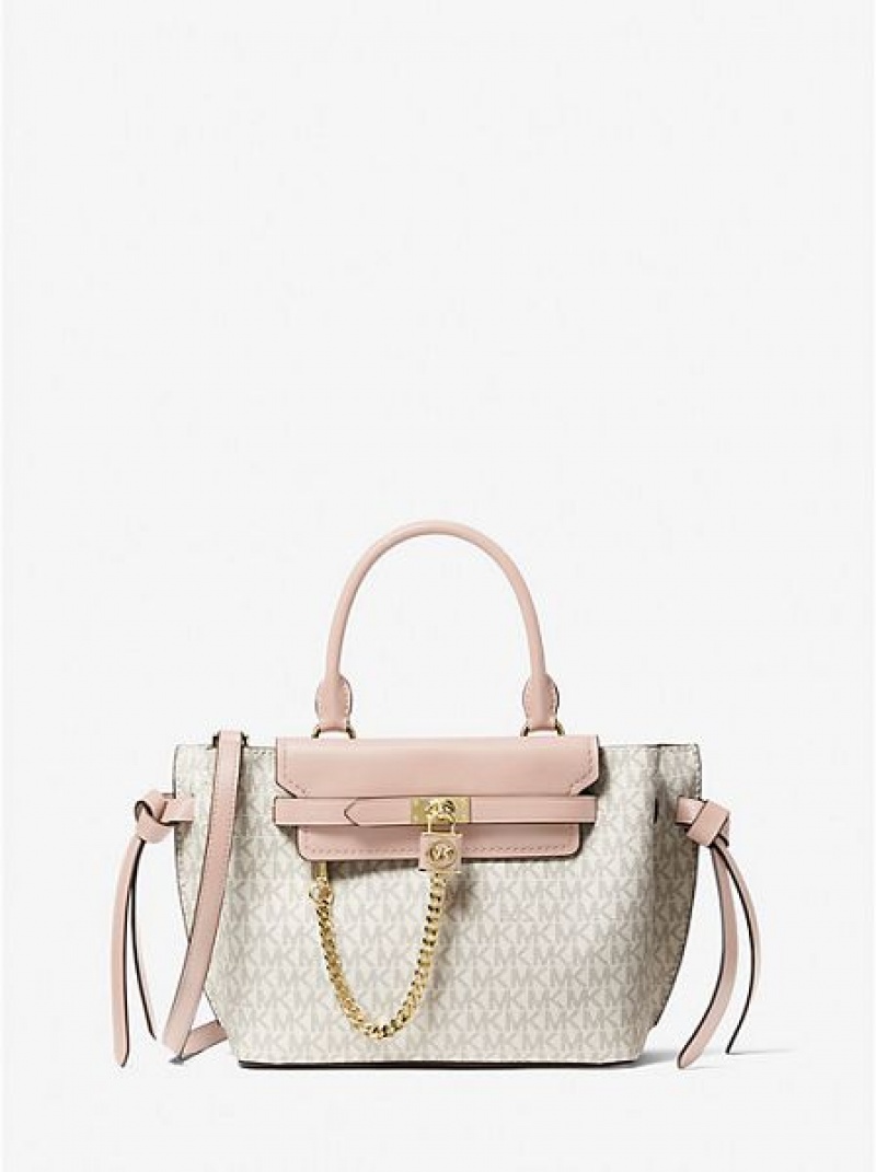 Bolsa Satchel Michael Kors Hamilton Legacy Small Logo Belted Luz Amarelas Rosa | 621508-MCI