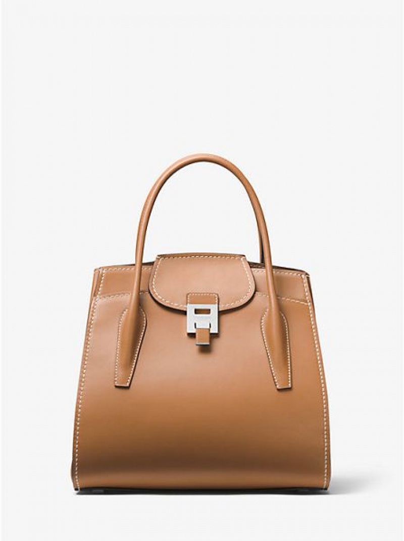 Bolsa Satchel Michael Kors Mkc X 007 Bond Bancroft Large Couro Marrom | 495281-BOJ