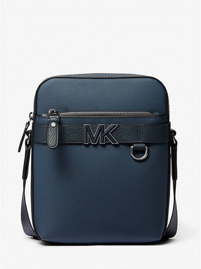 Bolsas Crossbody Michael Kors Hudson Couro Azul Marinho | 763201-LAY