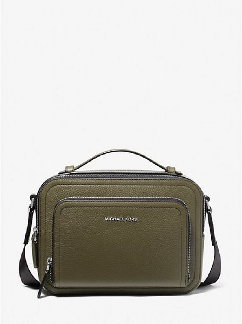 Bolsas Crossbody Michael Kors Hudson Pebbled Couro Verde Oliva | 709856-XKO