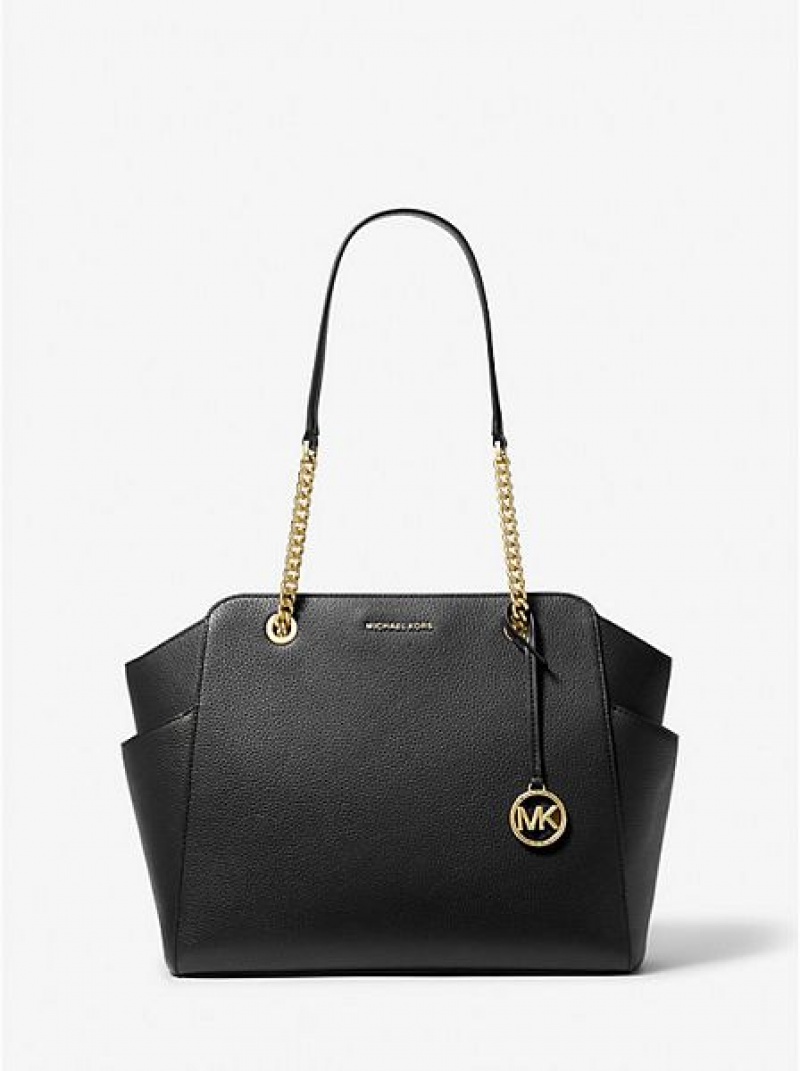 Bolsas Tote Michael Kors Jacquelyn Medium Pebbled Couro Pretas | 012678-WZE