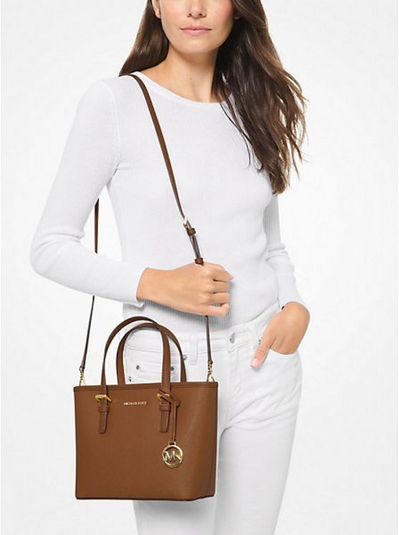 Bolsas Tote Michael Kors Jet Set Travel Extra-small Saffiano Couro Marrom | 197504-JNL