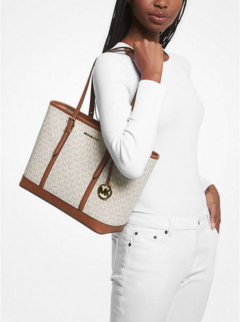 Bolsas Tote Michael Kors Jet Set Travel Small Logo Luz Amarelas | 064582-OWK