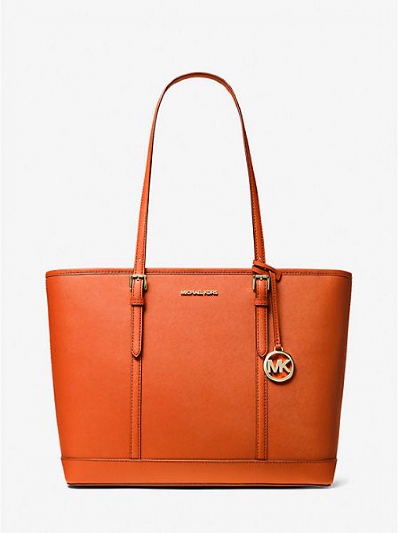 Bolsas Tote Michael Kors Jet Set Travel Large Saffiano Couro Vermelhas | 479062-LCA