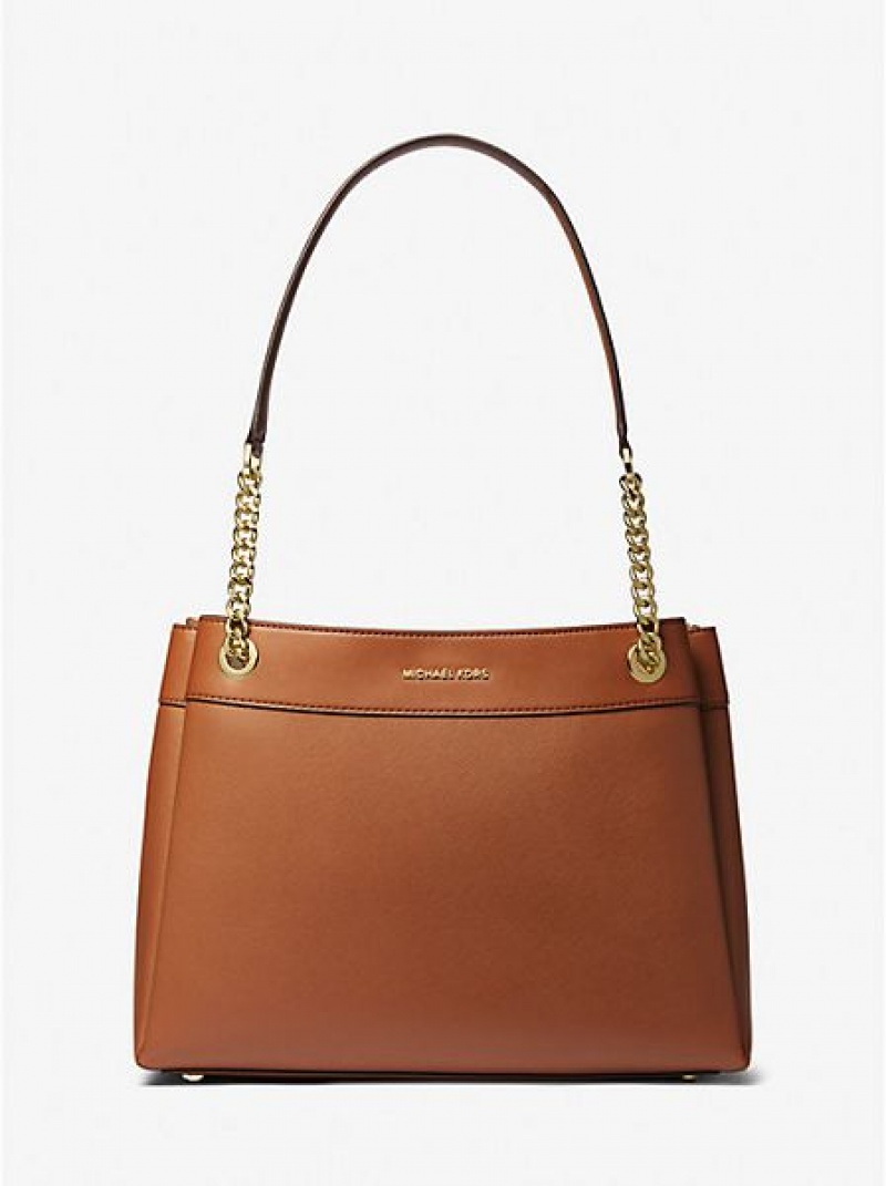 Bolsas Tote Michael Kors Lori Medium Faux Couro Marrom | 796213-AFR