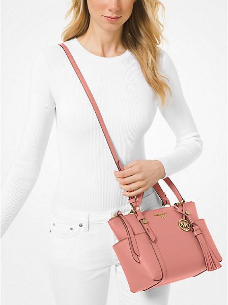 Bolsas Tote Michael Kors Sullivan Small Saffiano Couro Rosa | 153604-AMX