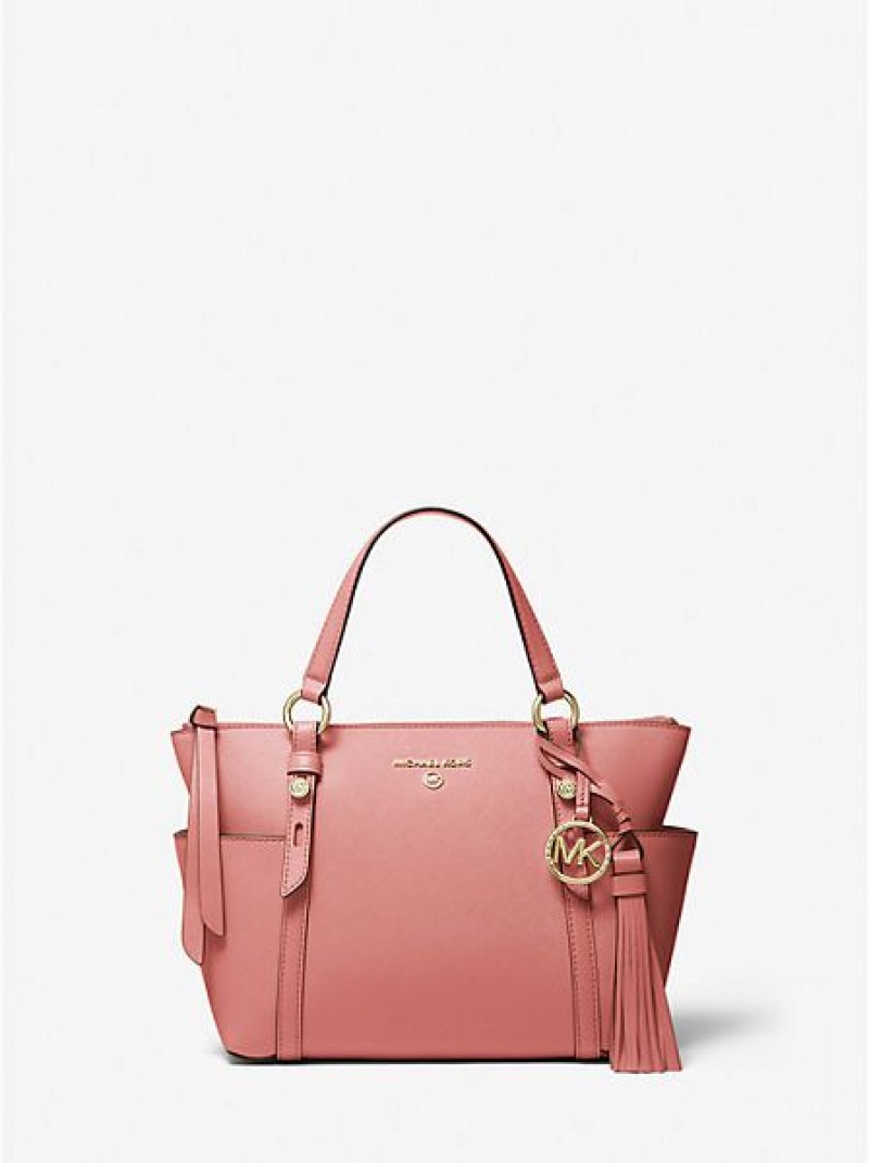 Bolsas Tote Michael Kors Sullivan Small Saffiano Couro Rosa | 153604-AMX