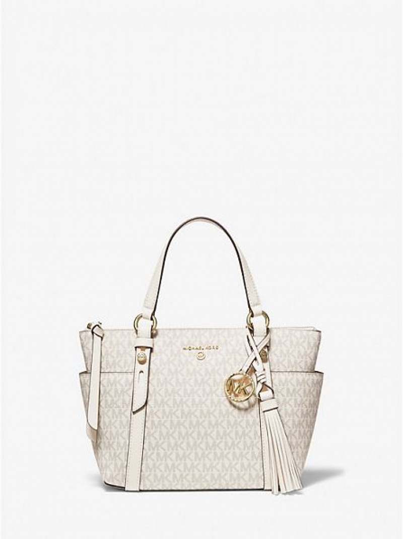 Bolsas Tote Michael Kors Sullivan Small Logo Creme | 582360-KLH