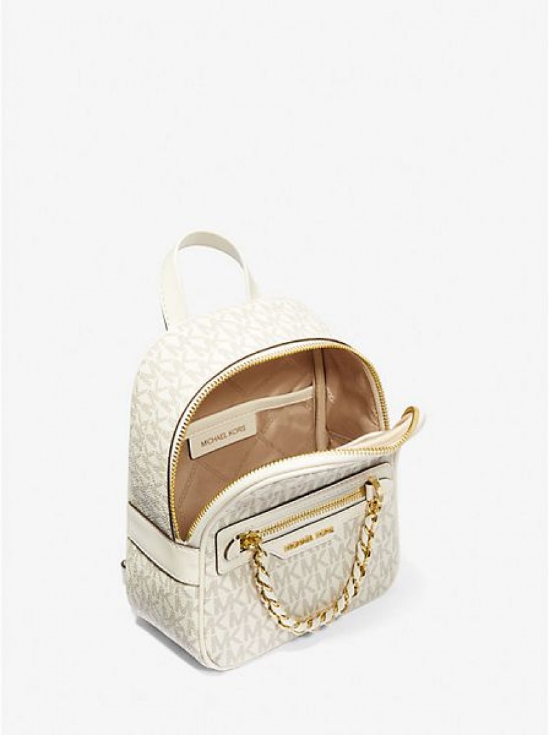 Mochila Michael Kors Elliot Extra-small Logo Creme | 951826-BIO