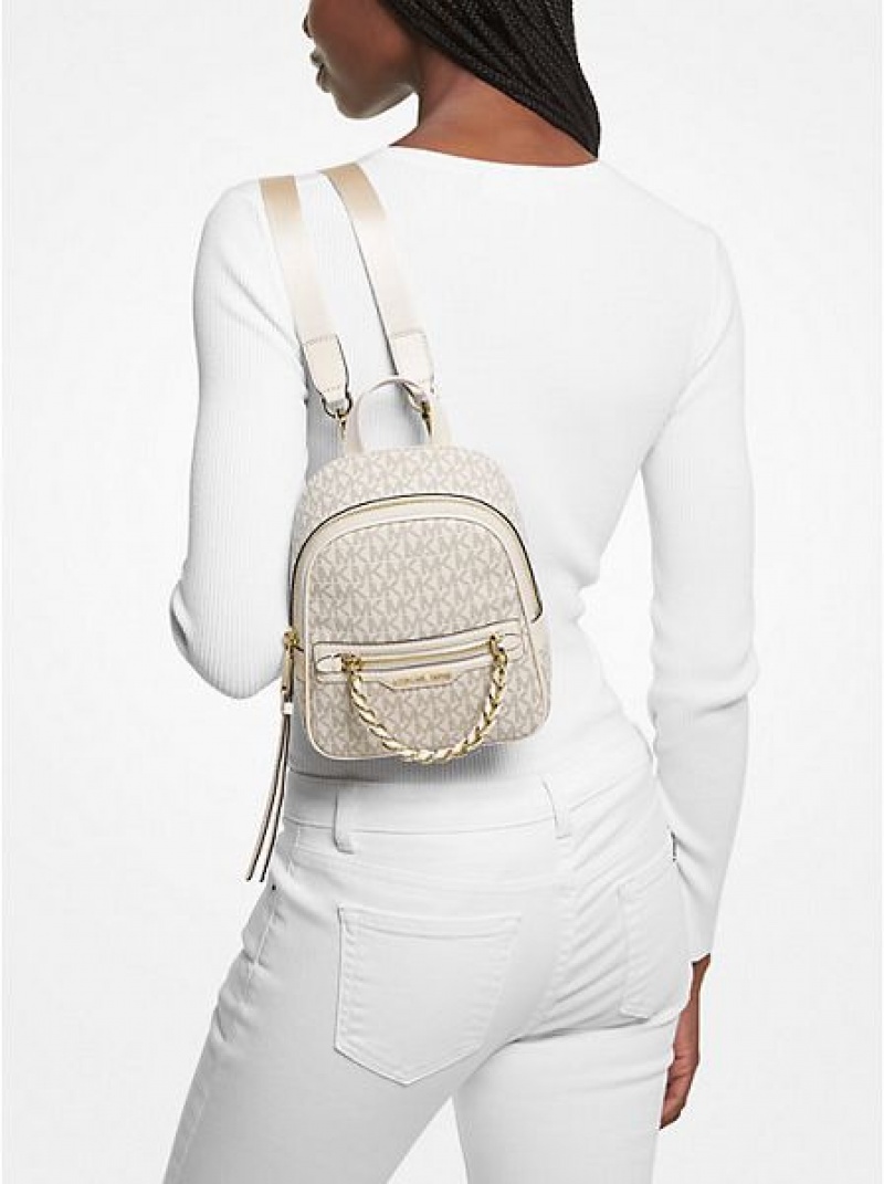 Mochila Michael Kors Elliot Extra-small Logo Creme | 951826-BIO