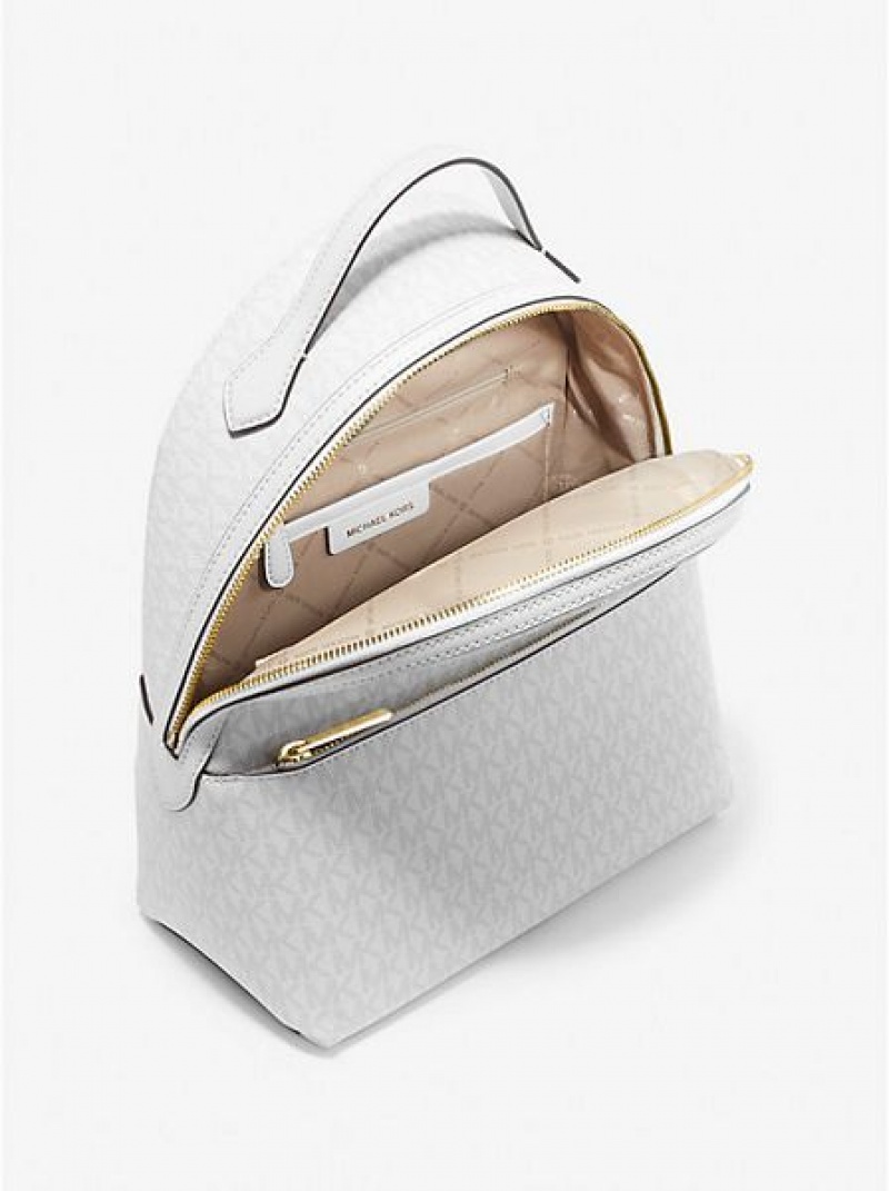 Mochila Michael Kors Sheila Medium Logo Branco | 873456-LCY