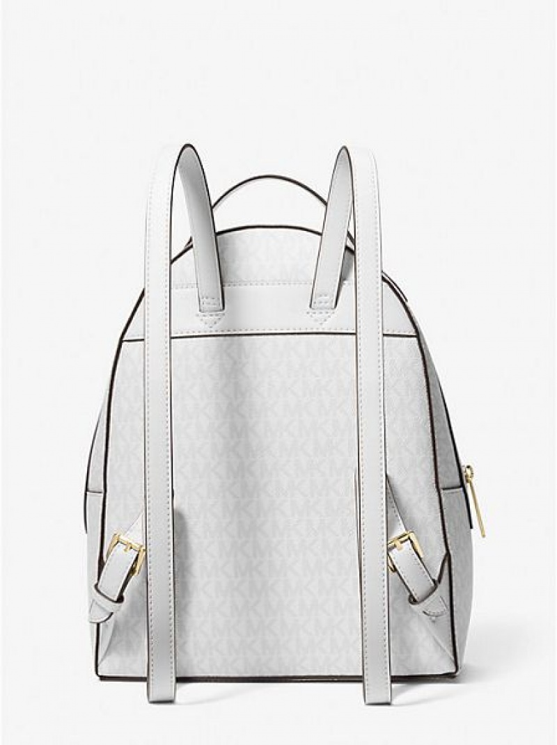 Mochila Michael Kors Sheila Medium Logo Branco | 873456-LCY