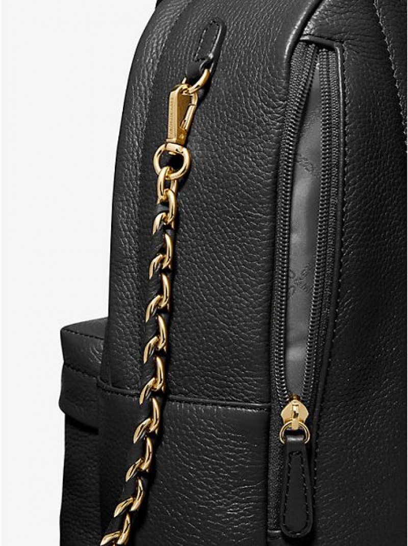 Mochila Michael Kors Slater Medium Pebbled Couro Pretas | 674198-NTM