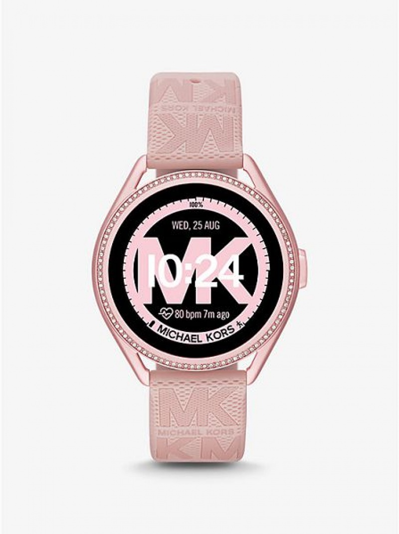 Relógios Michael Kors Access Gen 5e Mkgo And Logo Rubber Smart Rosa | 709146-KOD