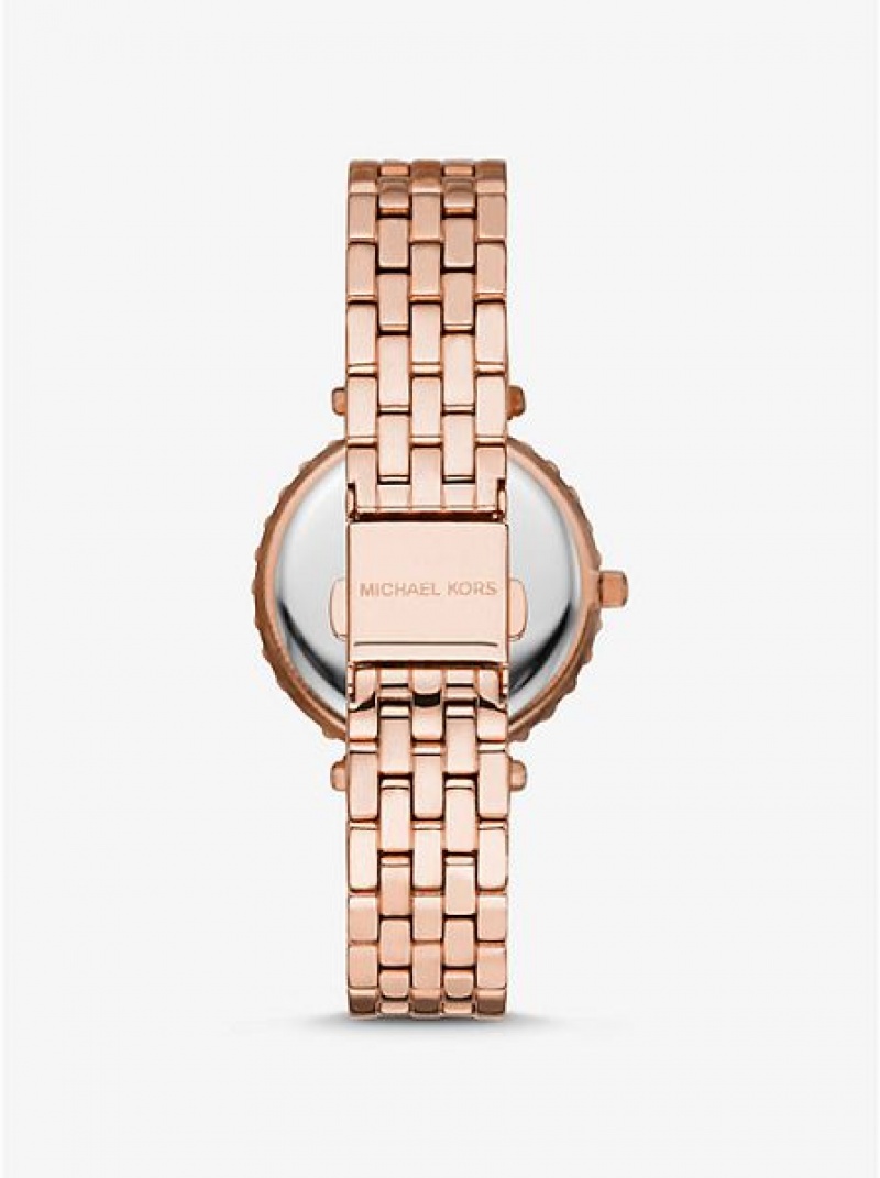 Relógios Michael Kors Darci Pave Rosa Douradas | 670852-CIB