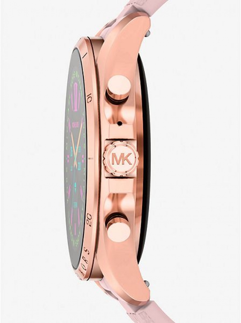 Relógios Michael Kors Gen 6 Bradshaw And Logo Silicone Smart Rosa Douradas | 584790-IKV