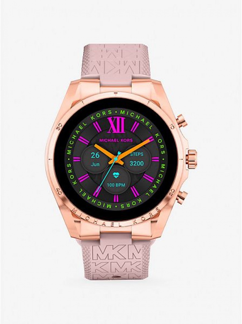 Relógios Michael Kors Gen 6 Bradshaw And Logo Silicone Smart Rosa Douradas | 584790-IKV